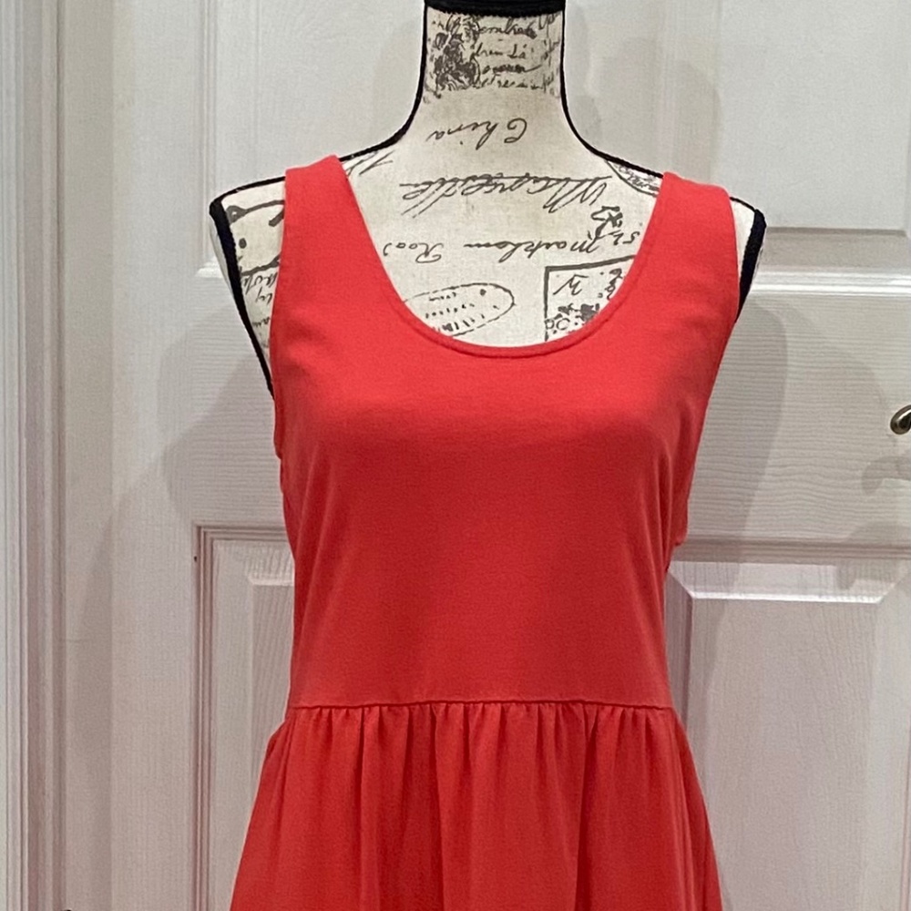 J Crew, Coral red, sleeveless Dress, size L